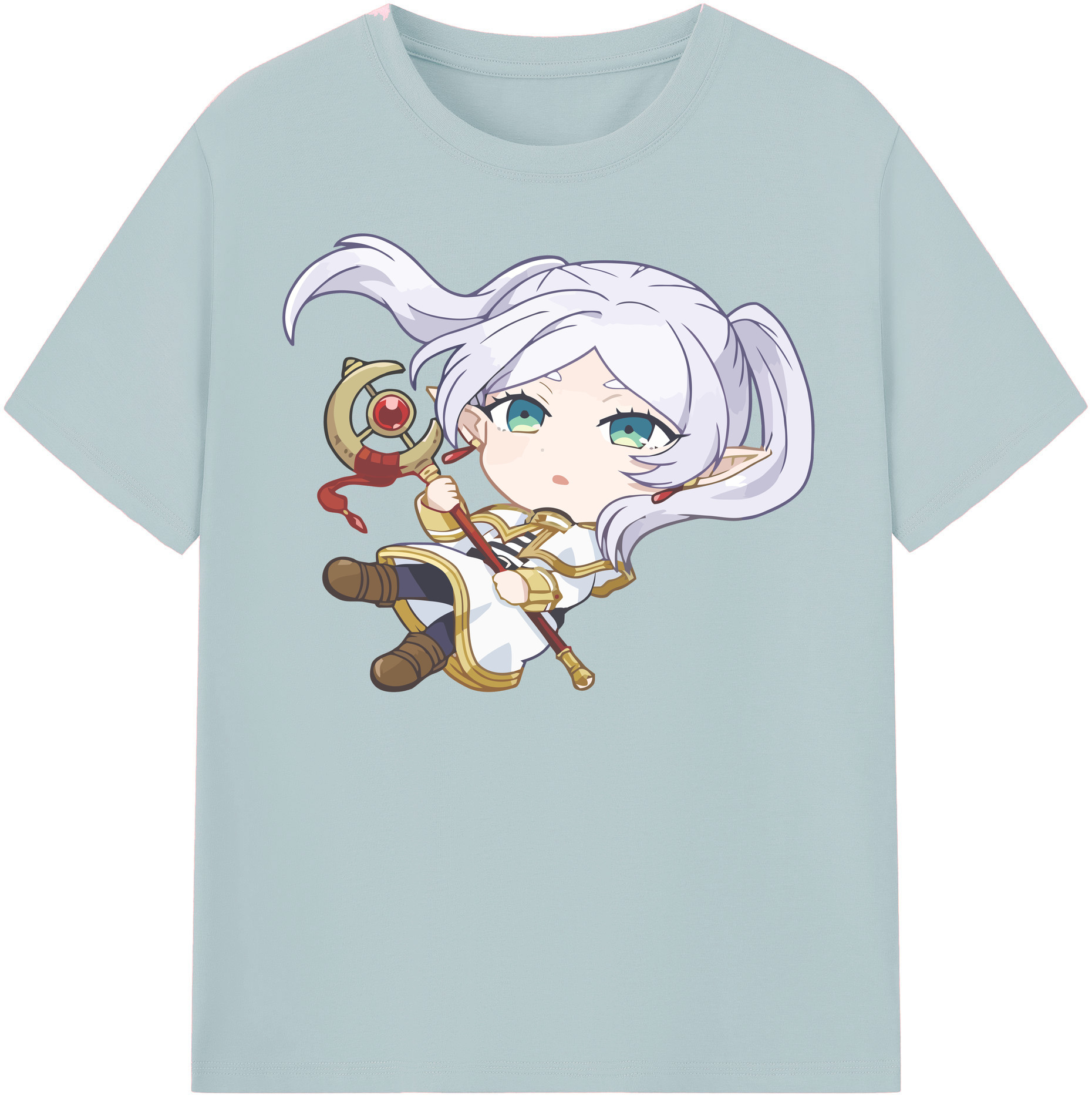 （画像用） 葬送のフリーレン Frieren 綿100％半袖Tシャツ（フロントプリント）